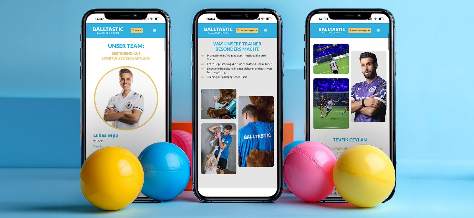 Overview of Balltastic’s branding and website