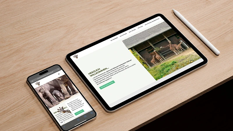 Website der Korbmacher Stiftung zur Förderung des Kölner Zoos, umgesetzt von der Maluure GmbH