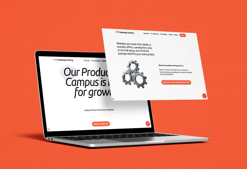 Gateway Factory Website mit Produktcampus