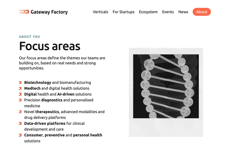 Gateway Factory Website auf einem Laptop