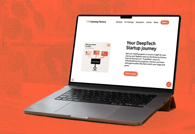 Gateway Factory Deeptech Story auf einem Laptop