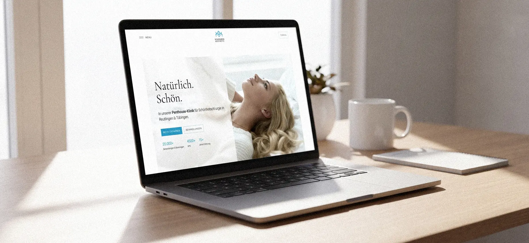 Website für Schwaben Aesthetic mit klarer Leistungsstruktur