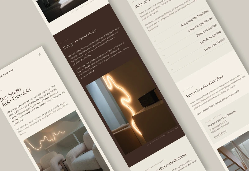The Bare Skin Lab Website und Markenwelt
